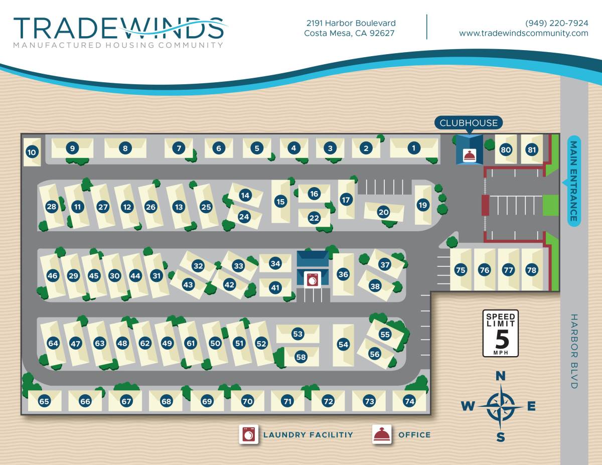 Tradewinds Park Map Front